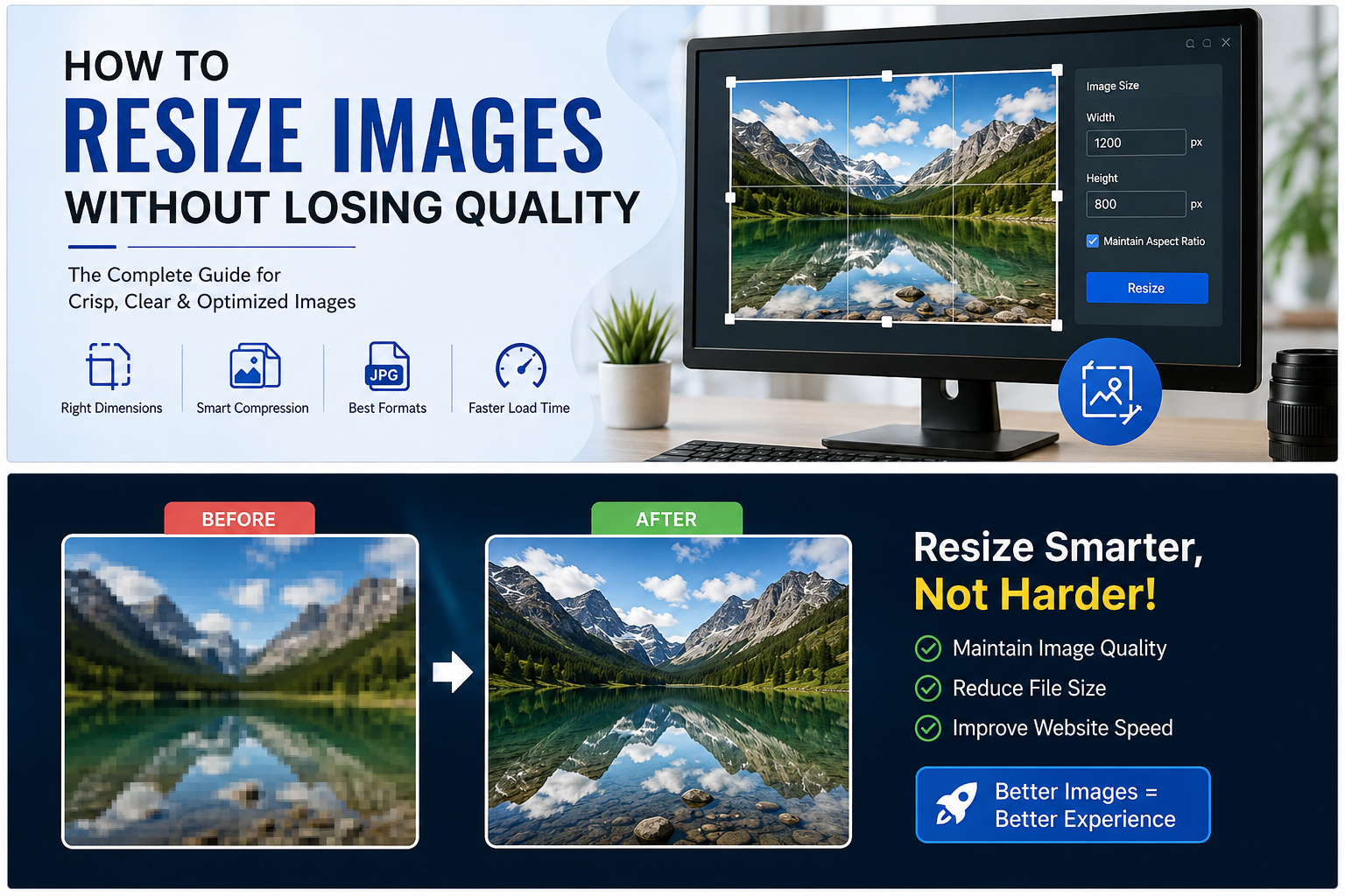 A laptop screen displaying a high quality photograph next to image editing tools